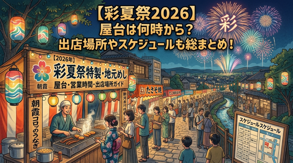 彩夏祭2026の屋台は何時から？出店場所やスケジュールについても！
