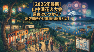 山中湖花火大会2026の屋台はいつから？出店場所や駐車場についても詳しく！