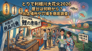 とりで利根川大花火2026｜屋台は何時から？出店場所や穴場も調査！
