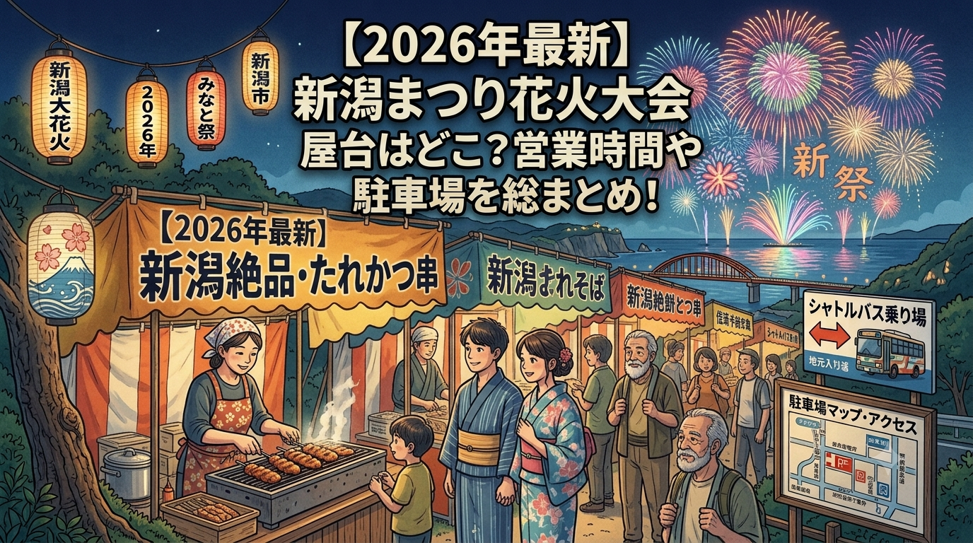 新潟まつり花火大会2026 | 屋台はどこ？営業時間や駐車場についても！